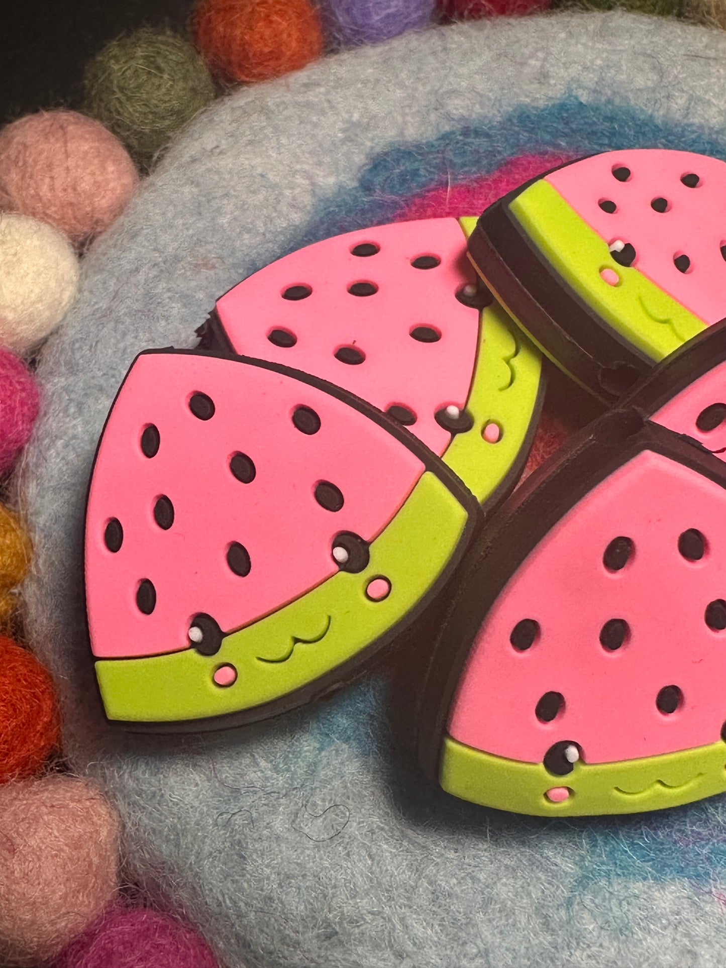 Watermelon slices/  Focal Bead/ beadable pen/ Silicone  bead/ keychain bead/  fruit/ food/ Summer