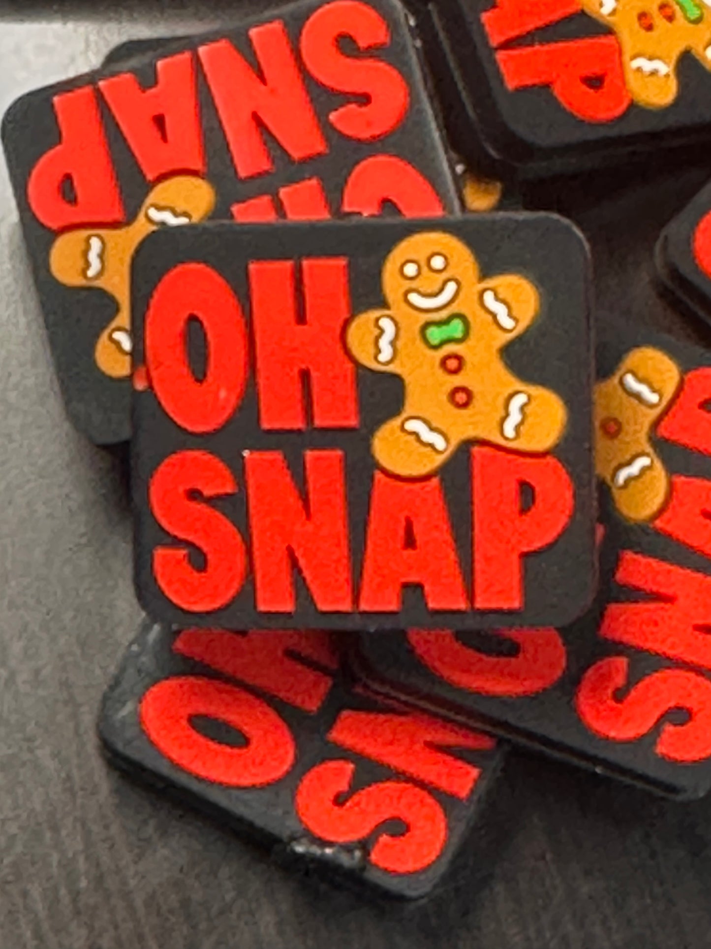 Christmas Focal Bead/ beadable pen/ Silicone  bead/ keychain bead/ oh snap