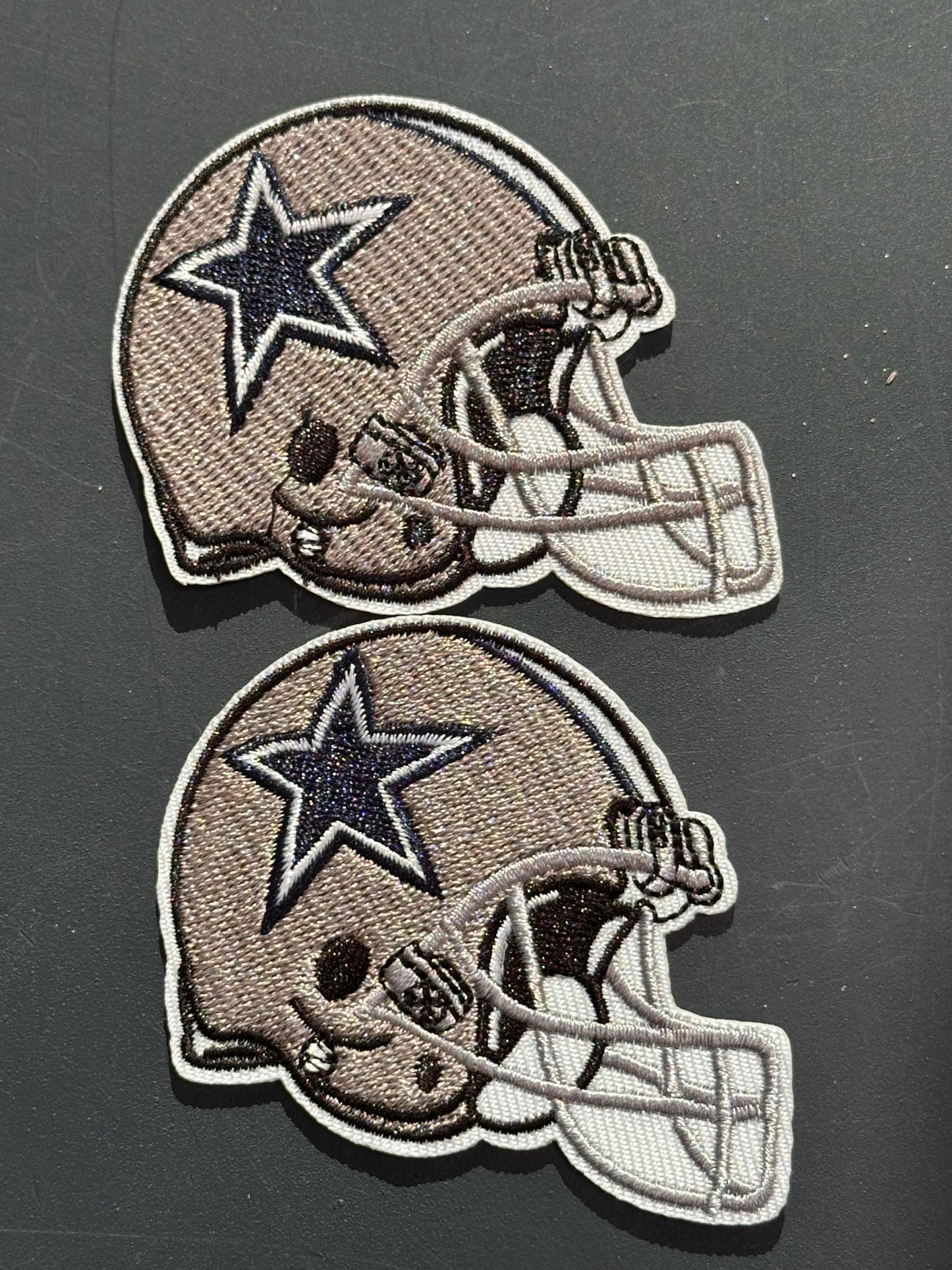 DALLAS HELMET EMBROIDERED IRON ON PATCH/ SIZE APPROX 2.5" x 2"/ QUALITY MATERIAL/FABRIC PATCHES/FOOTBALL TEAM