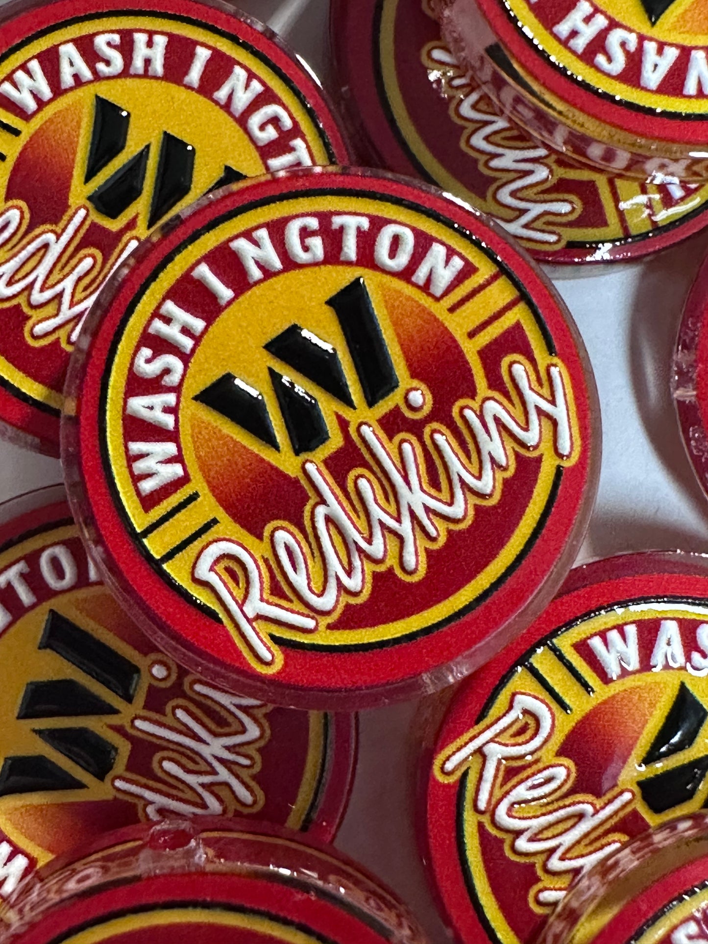 Washington Redskins acrylic focal bead- set of 2/ focal bead/ pen beading / keychain bead /football