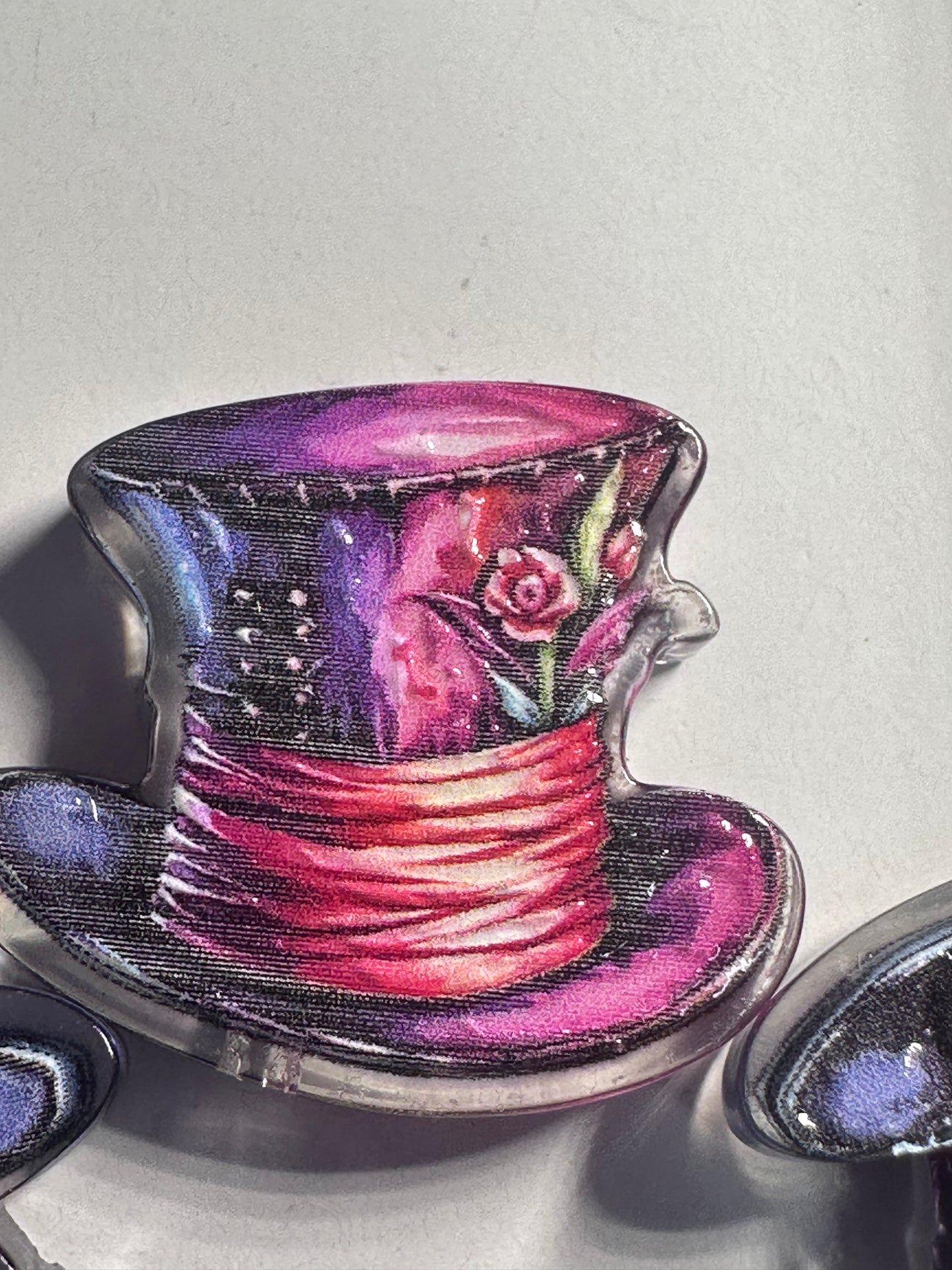 Top Hat acrylic focal bead- set of 2/ focal bead/ pen beading / keychain bead