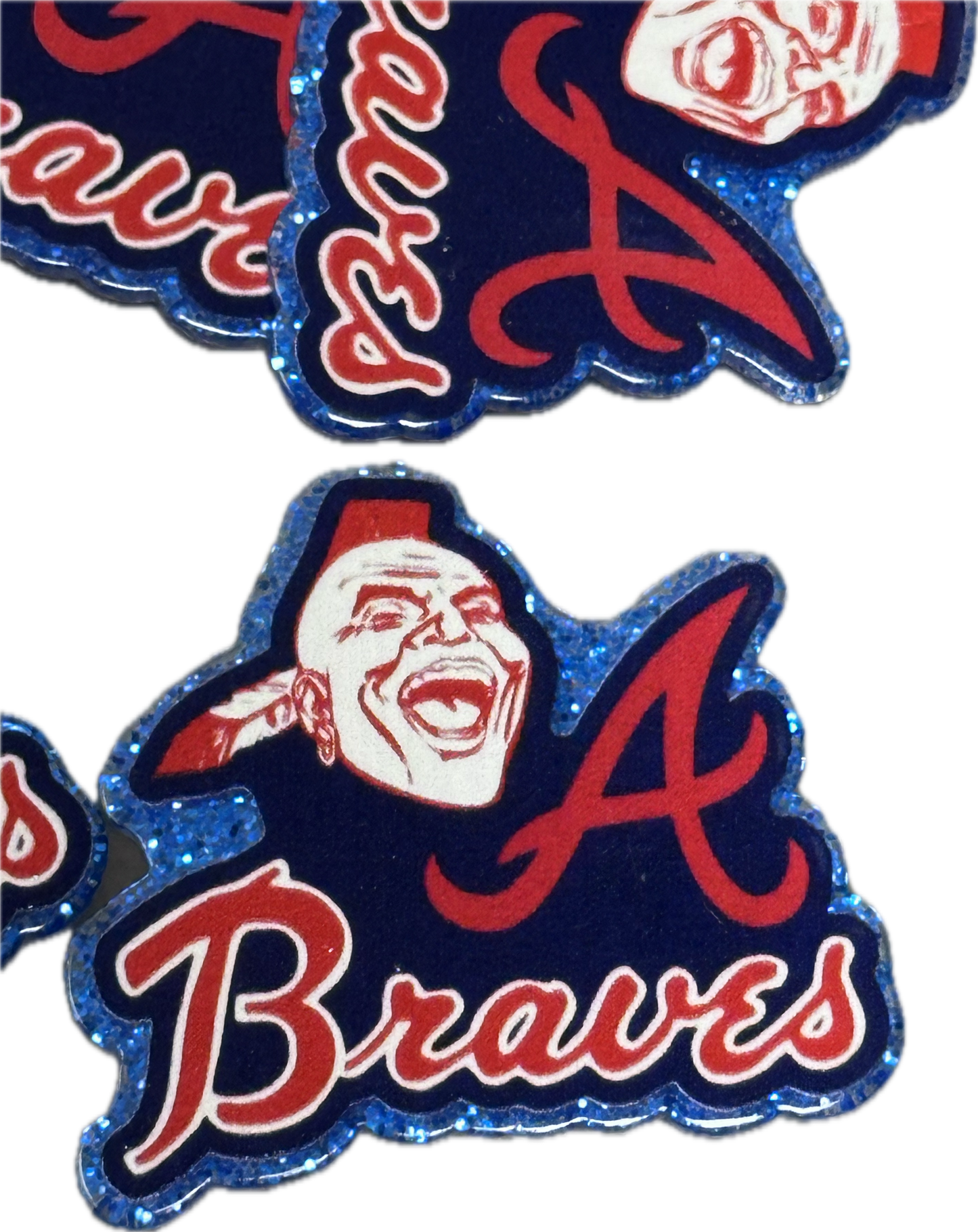 Atlanta Braves baseball-set of two (2) Badge Reel acrylic pieces/ cute print/ badge reel/ keychain