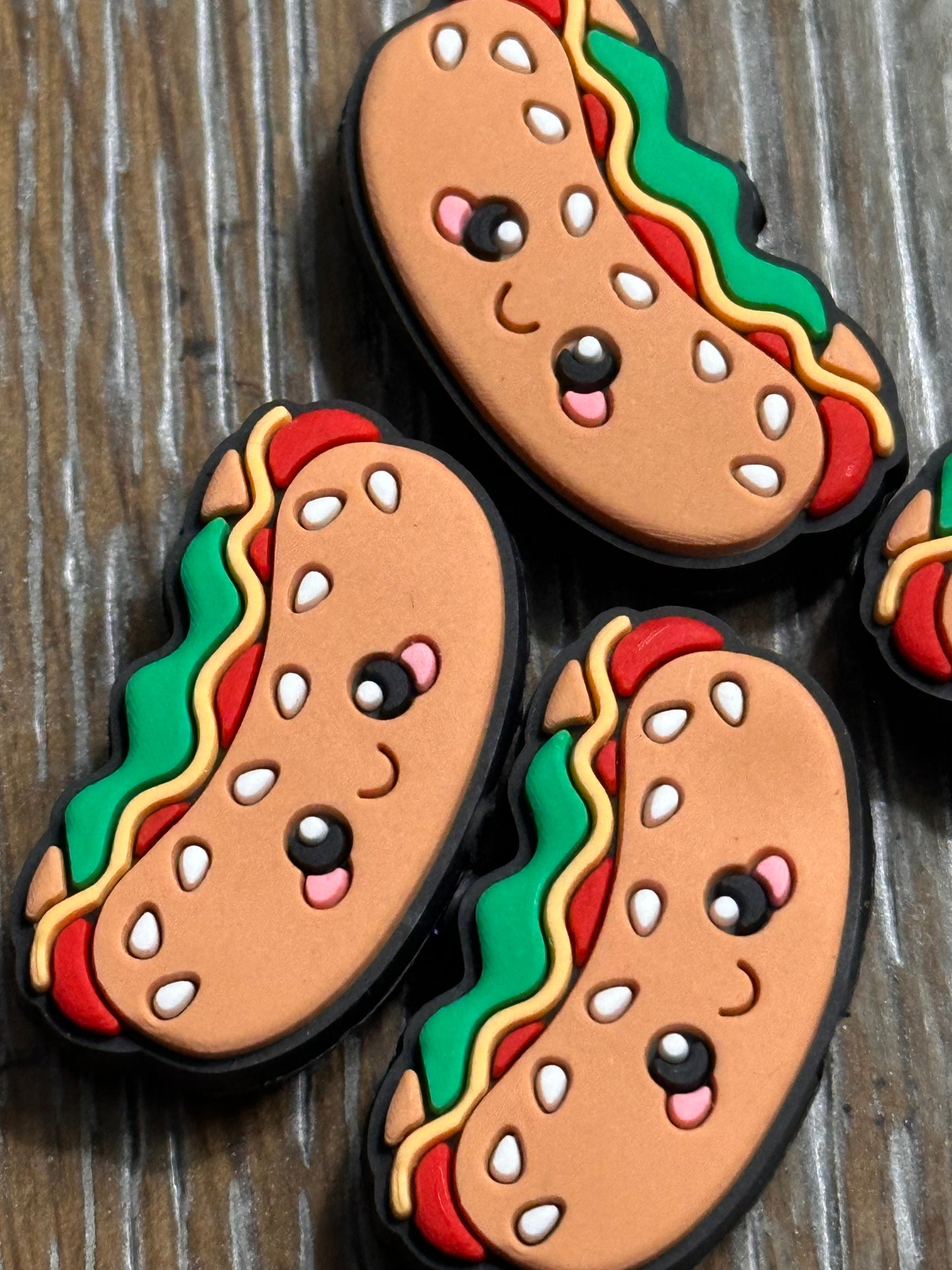 Hot dog focal bead/ silicone/ restaurant/ pen beading