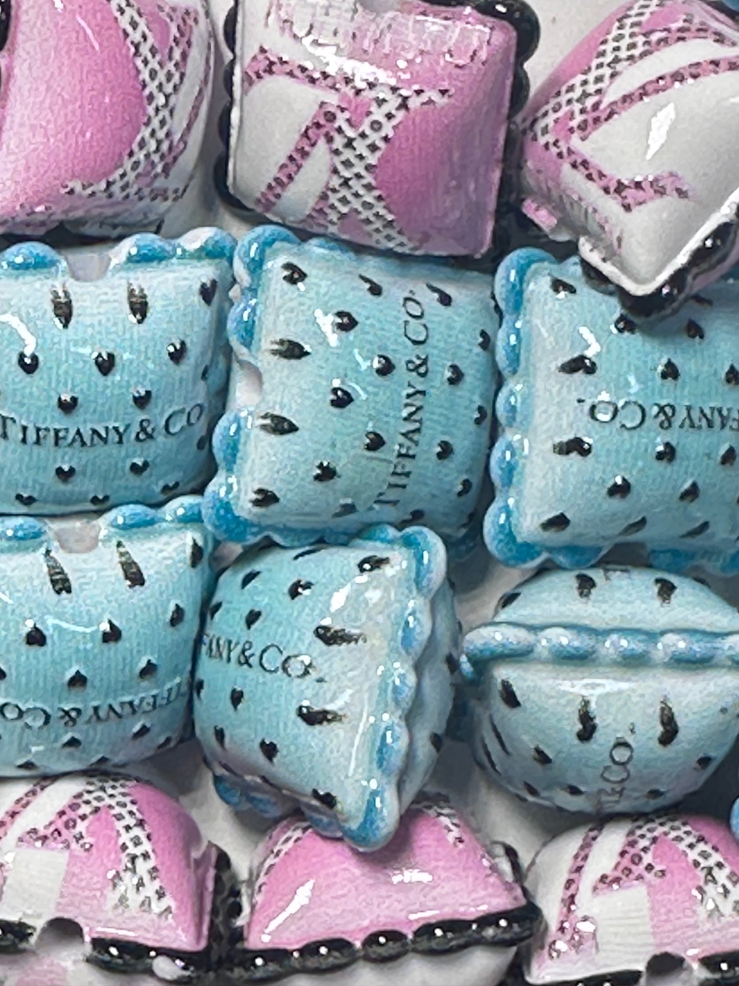 Design Pillow acrylic focal bead- set of 2/ focal bead/ pen beading / keychain bead/