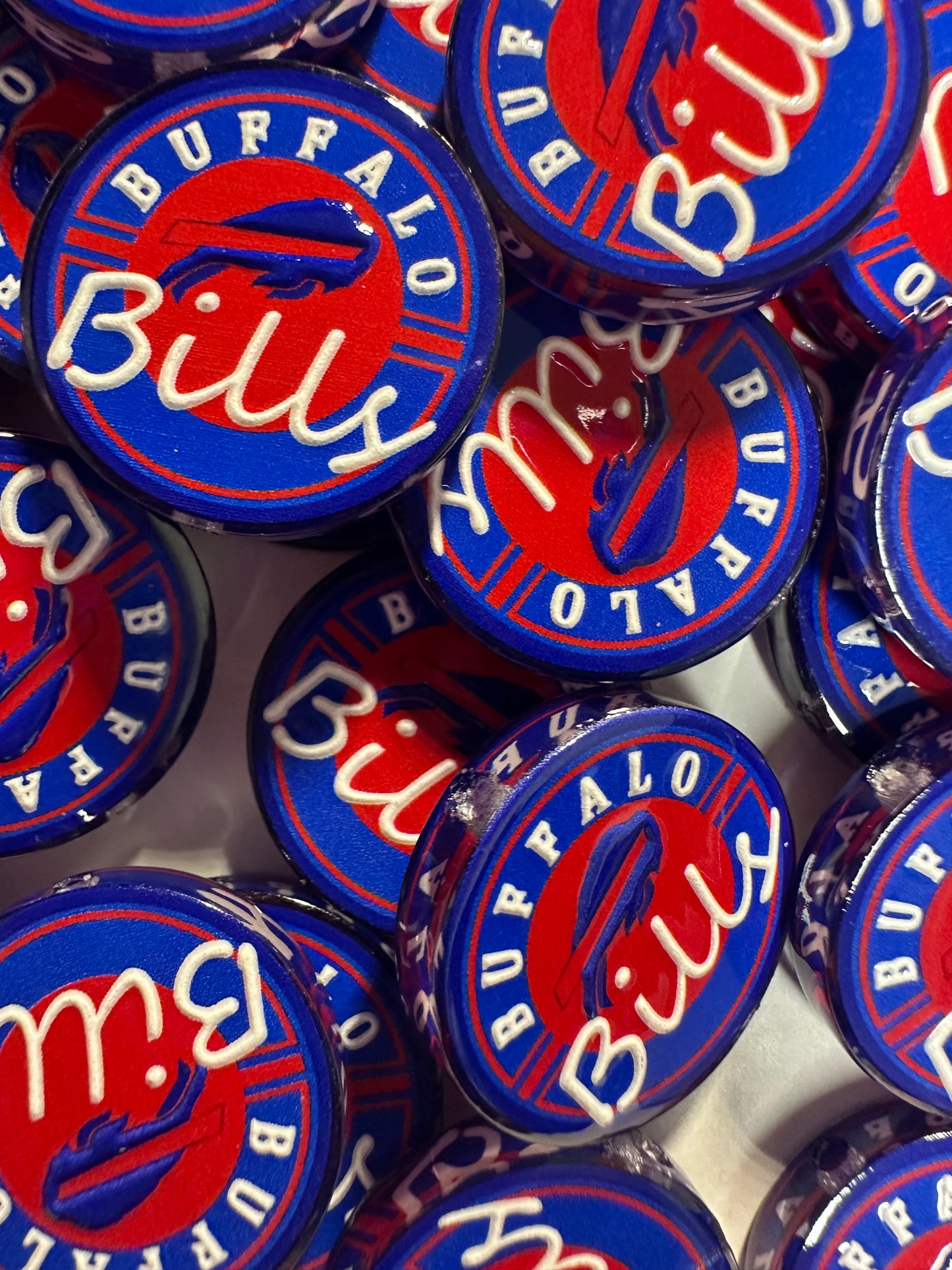 Buffalo Bills acrylic focal bead- set of 2/ focal bead/ pen beading / keychain bead /football