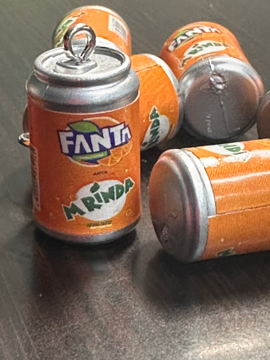 Beverage Orange Soda Pop drink can charm/acrylic beer/ pendant/ DIY charm bracelet/ DIY necklace