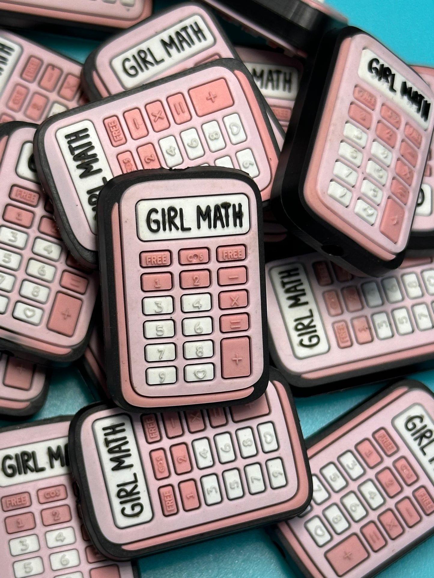 Calculator Girl Math Silicone focal bead for pen beading and keychain DIY