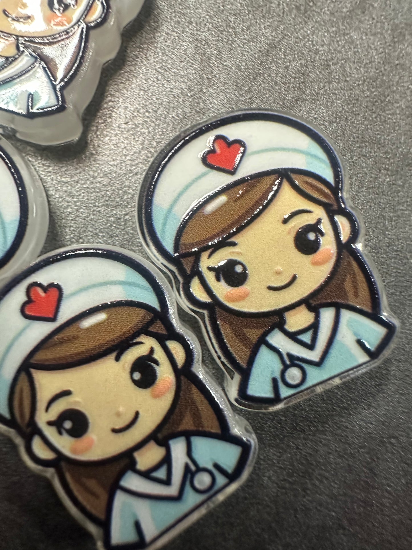 Nurse acrylic focal bead- set of 2/ focal bead/ pen beading / keychain bead/
