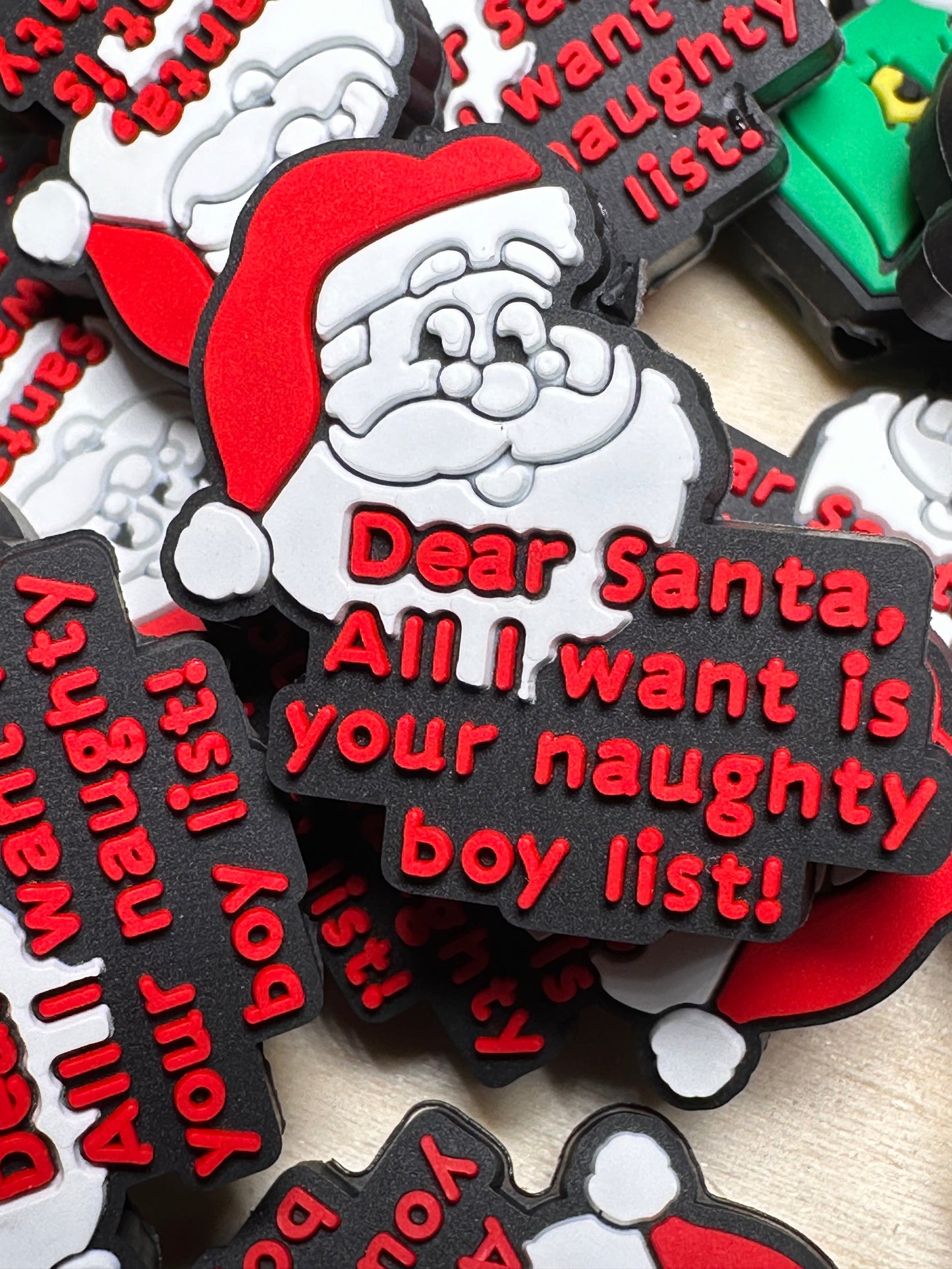 Dear Santa focal bead/ Christmas/ Christmas list/ funny bead/ bad boy list