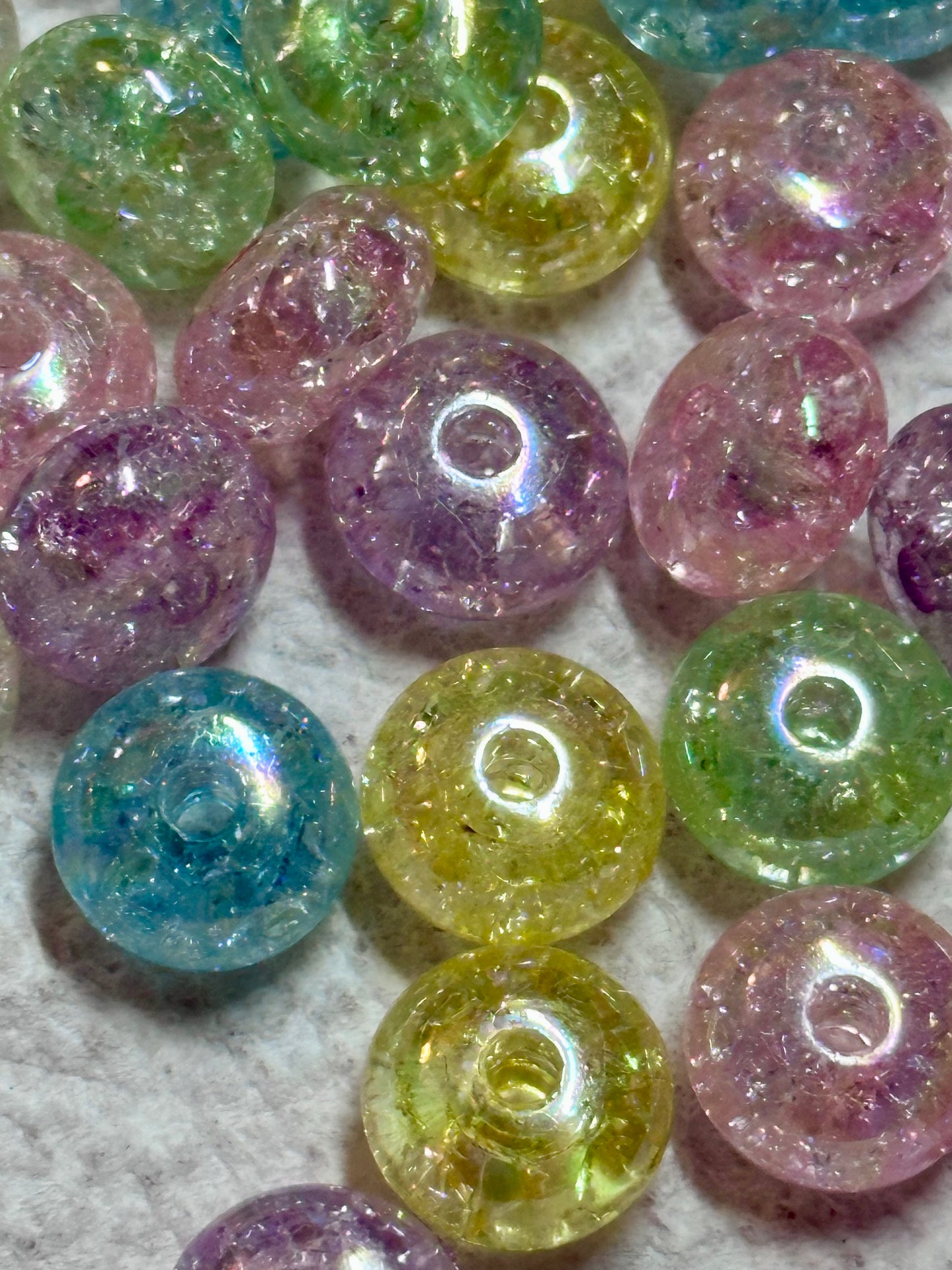 Acrylic spacer beads/ jewelry/ beadable pen beads/ keychain bead/ DIY/ approximately 12mm/ translucent crackle/mixed colors