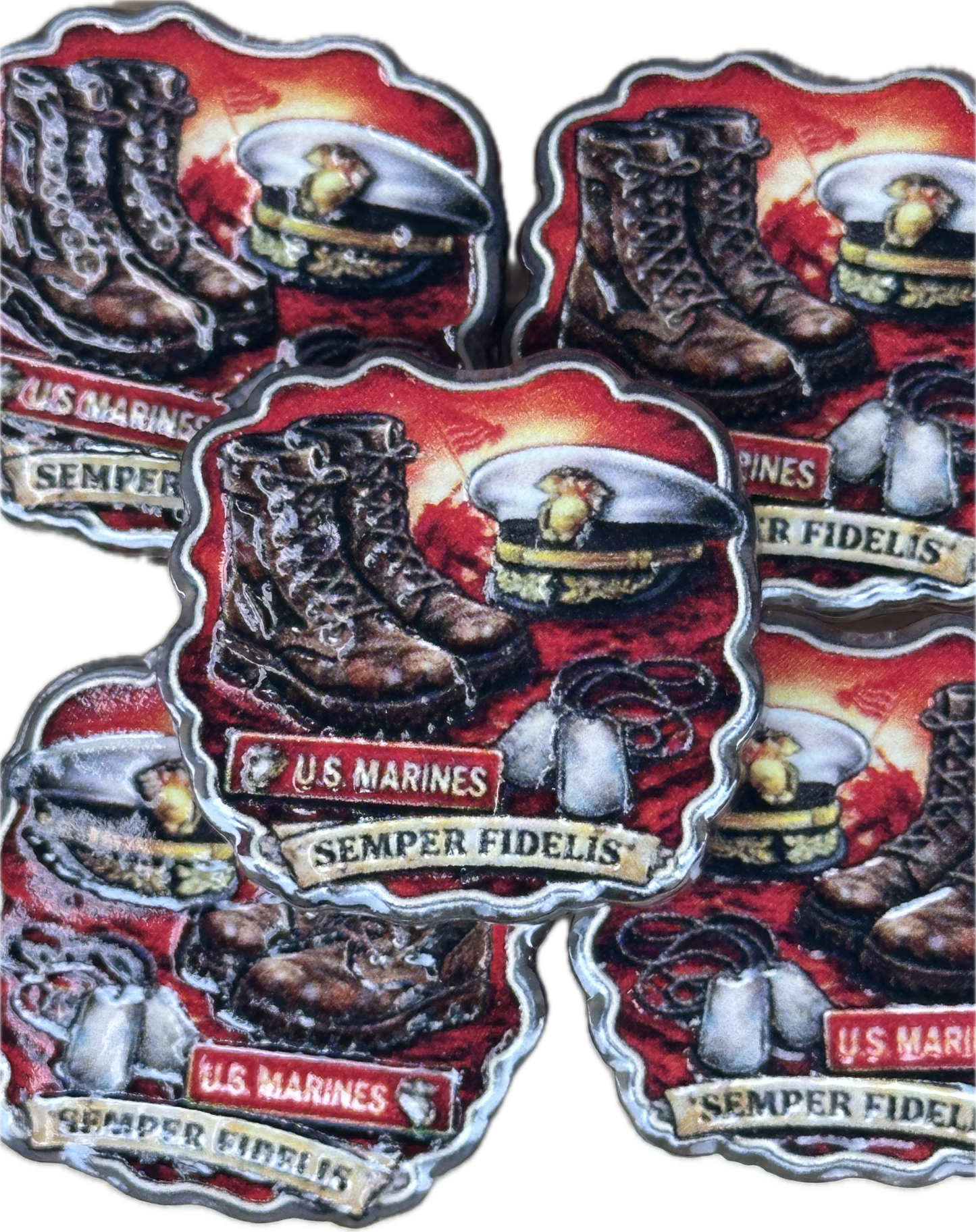 Veteran acrylic focal bead- set of 2/ focal bead/ pen beading / keychain bead/ military/ patriotic / custom bead