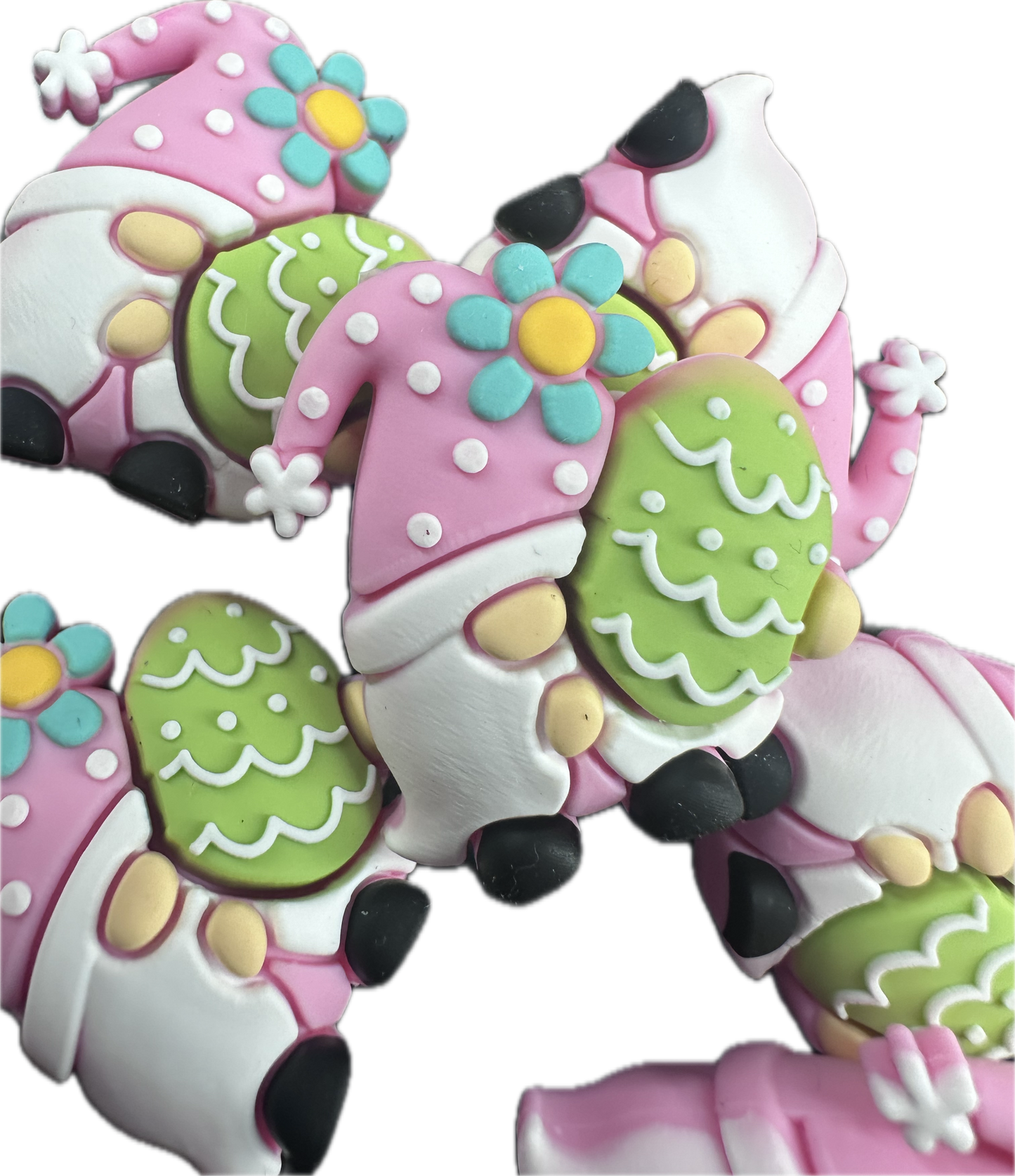 3D Easter gnome focal bead/ silicone bead/ pen beading/ DIY/ Easter egg/ bunny ears gnome