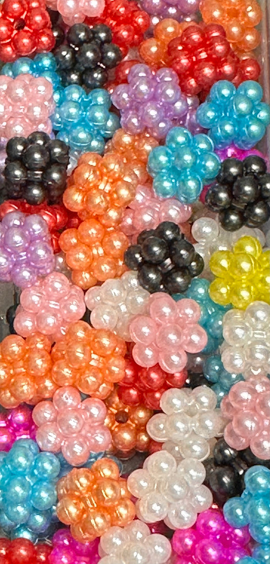 Ten (10) Acrylic beaded Beads included/fancy Bead/ beadable pen/ keychain beads/assorted colors/