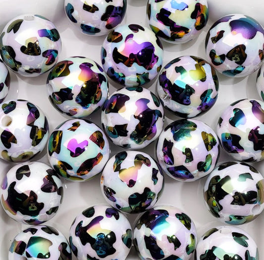 black and White cow print beads/beads / DIY Bead/ beadable pen/ keychain bead/20mm/ Acrylic