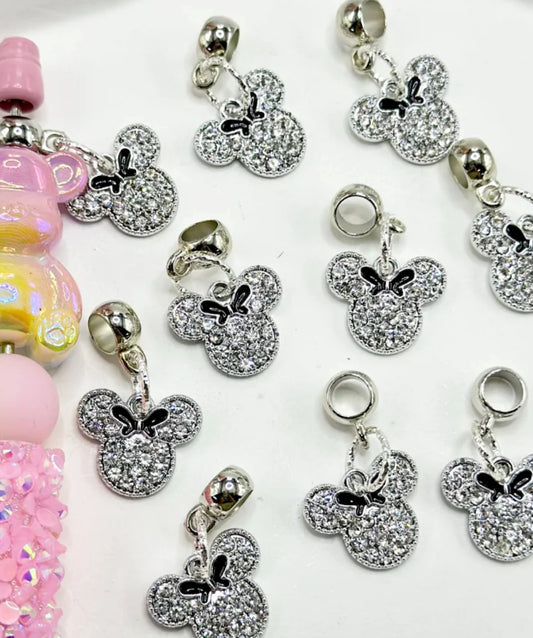 Fancy spacer dangling rhinestone beads/Five beads included/fancy Beads/ beadable pen/ keychain bead/ 32mm