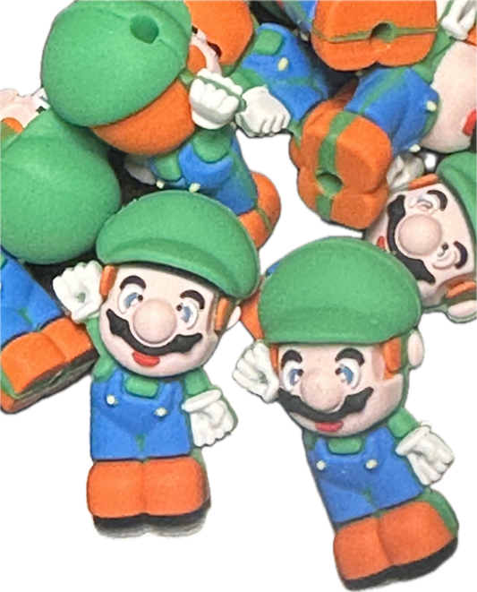 3D Game focal bead/ Luigi /green hat