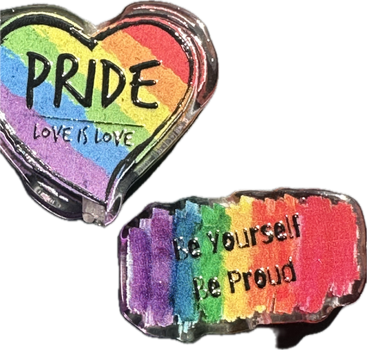 Heart acrylic focal bead- set of 2 (one of each design) / focal bead/ pen beading / keychain beads/ earrings DIY