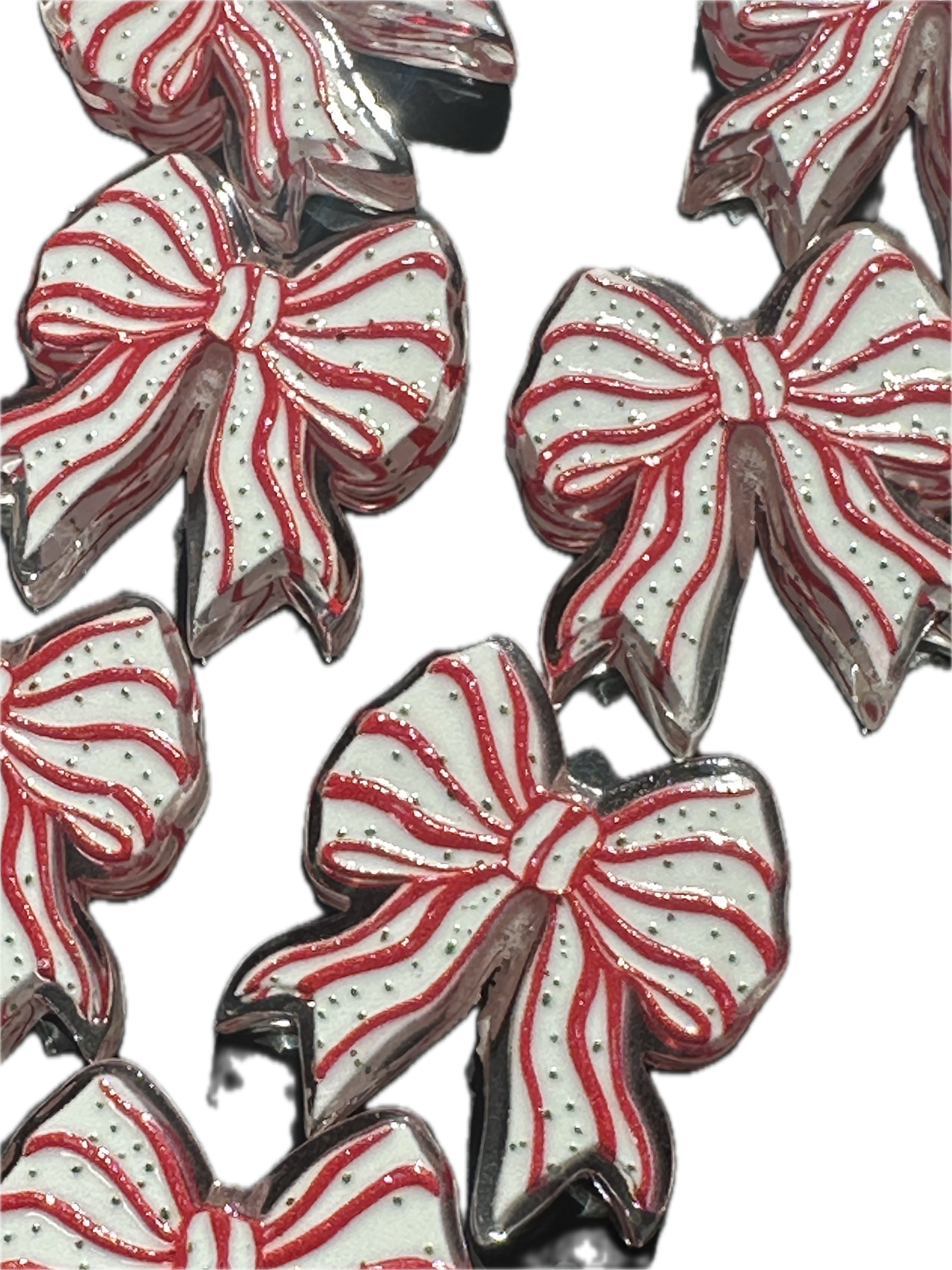 Christmas bow acrylic focal bead- set of 2/ focal bead/ pen beading / keychain bead / jewelry DIY