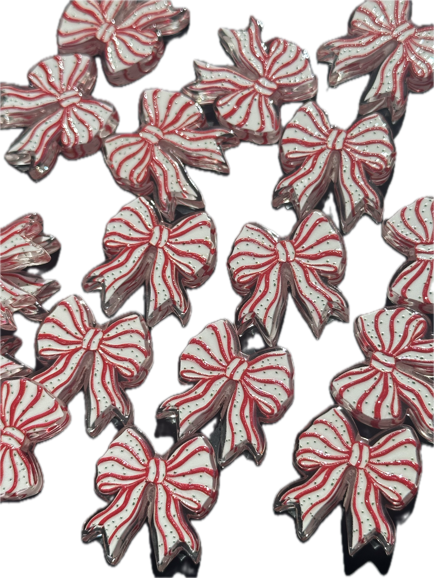 Christmas bow acrylic focal bead- set of 2/ focal bead/ pen beading / keychain bead / jewelry DIY