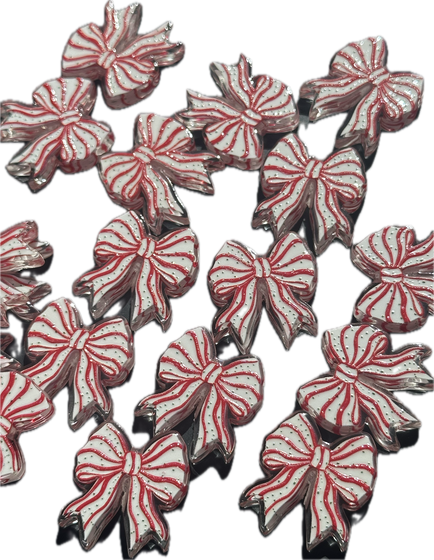 Christmas bow acrylic focal bead- set of 2/ focal bead/ pen beading / keychain bead / jewelry DIY