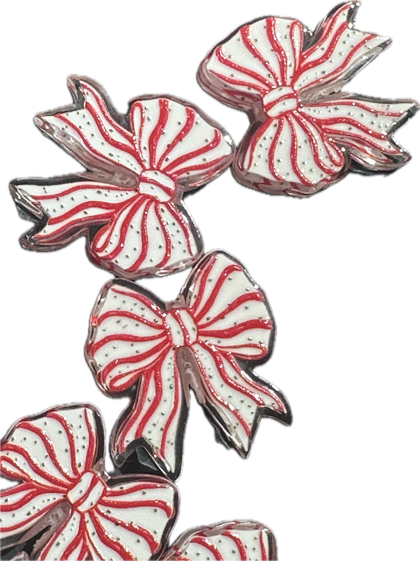 Christmas bow acrylic focal bead- set of 2/ focal bead/ pen beading / keychain bead / jewelry DIY