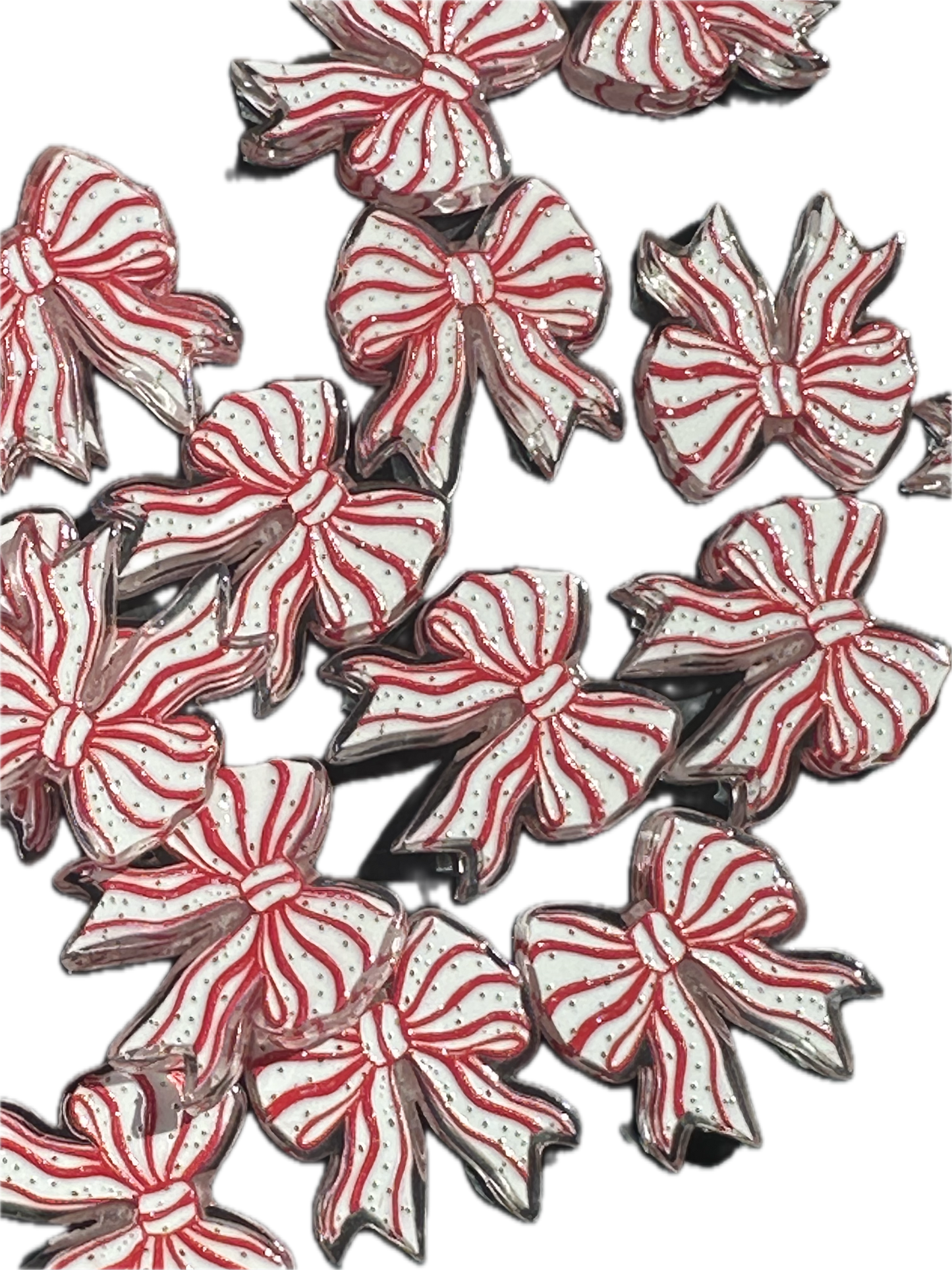 Christmas bow acrylic focal bead- set of 2/ focal bead/ pen beading / keychain bead / jewelry DIY