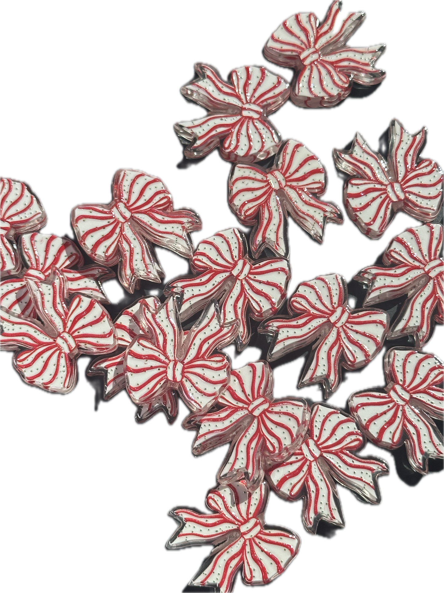 Christmas bow acrylic focal bead- set of 2/ focal bead/ pen beading / keychain bead / jewelry DIY