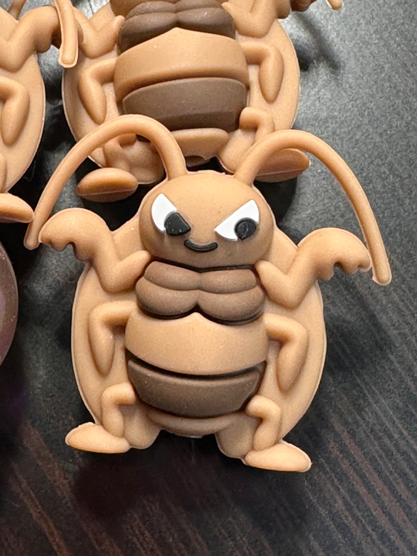 3D cockroach focal bead/ silicone bead/ brown bug/ pest