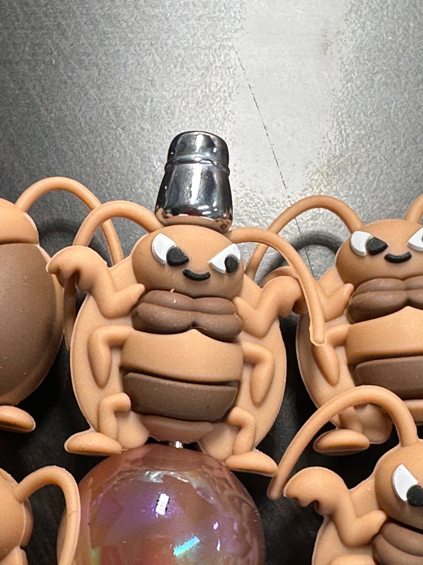 3D cockroach focal bead/ silicone bead/ brown bug/ pest