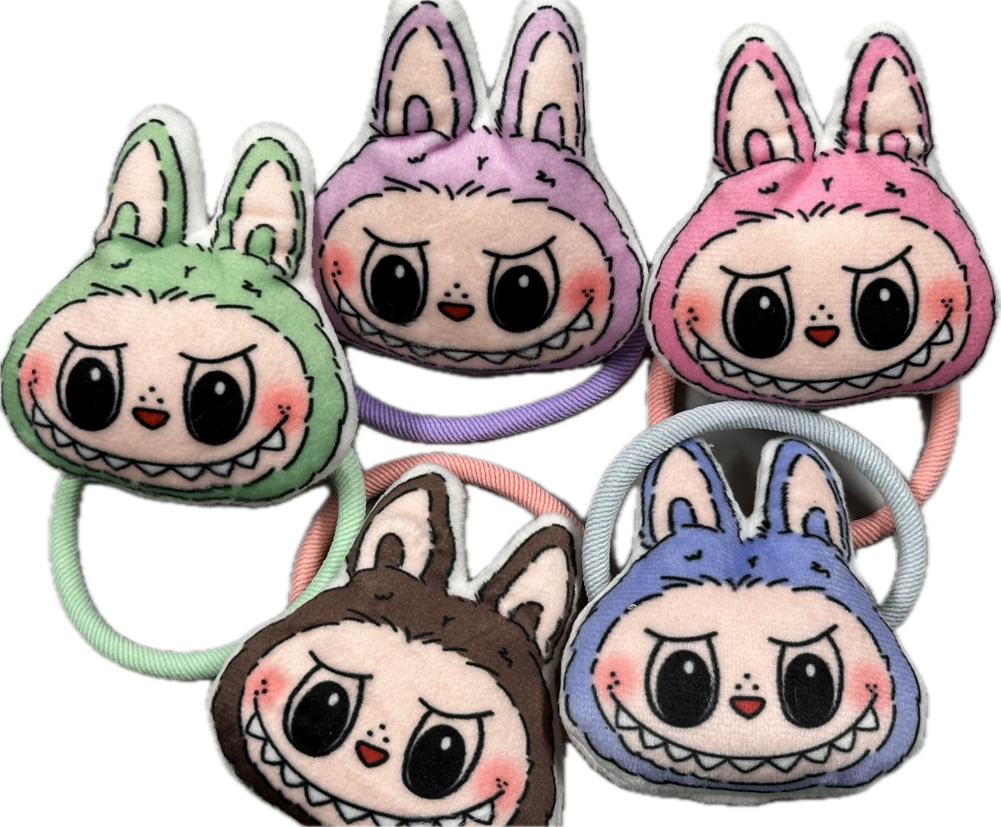 Labubu hair ties/ Monsters/ pony tail holder/fluffy/ 5 color choices