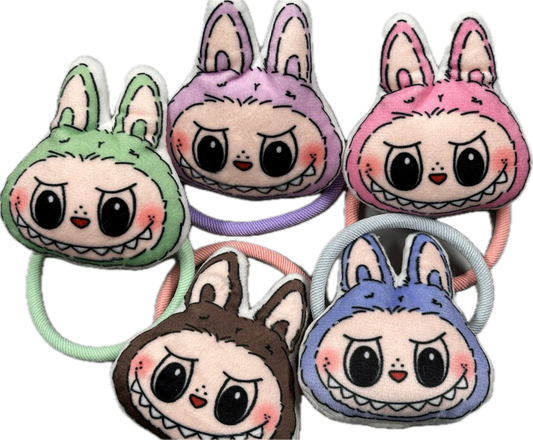 Labubu hair ties/ Monsters/ pony tail holder/fluffy/ 5 color choices