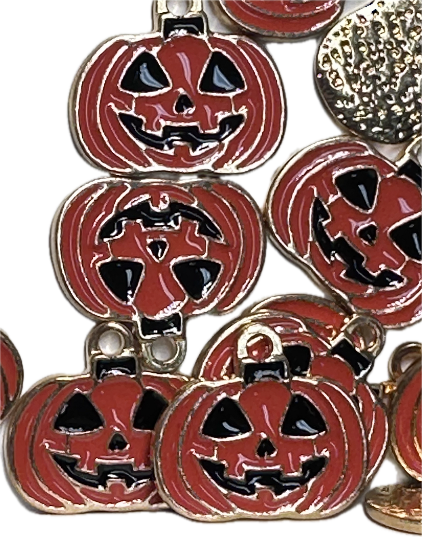 Halloween enamel metal charms/ DIY charm bracelet/ DIY necklace/ Jack o lantern/ Pumpkin