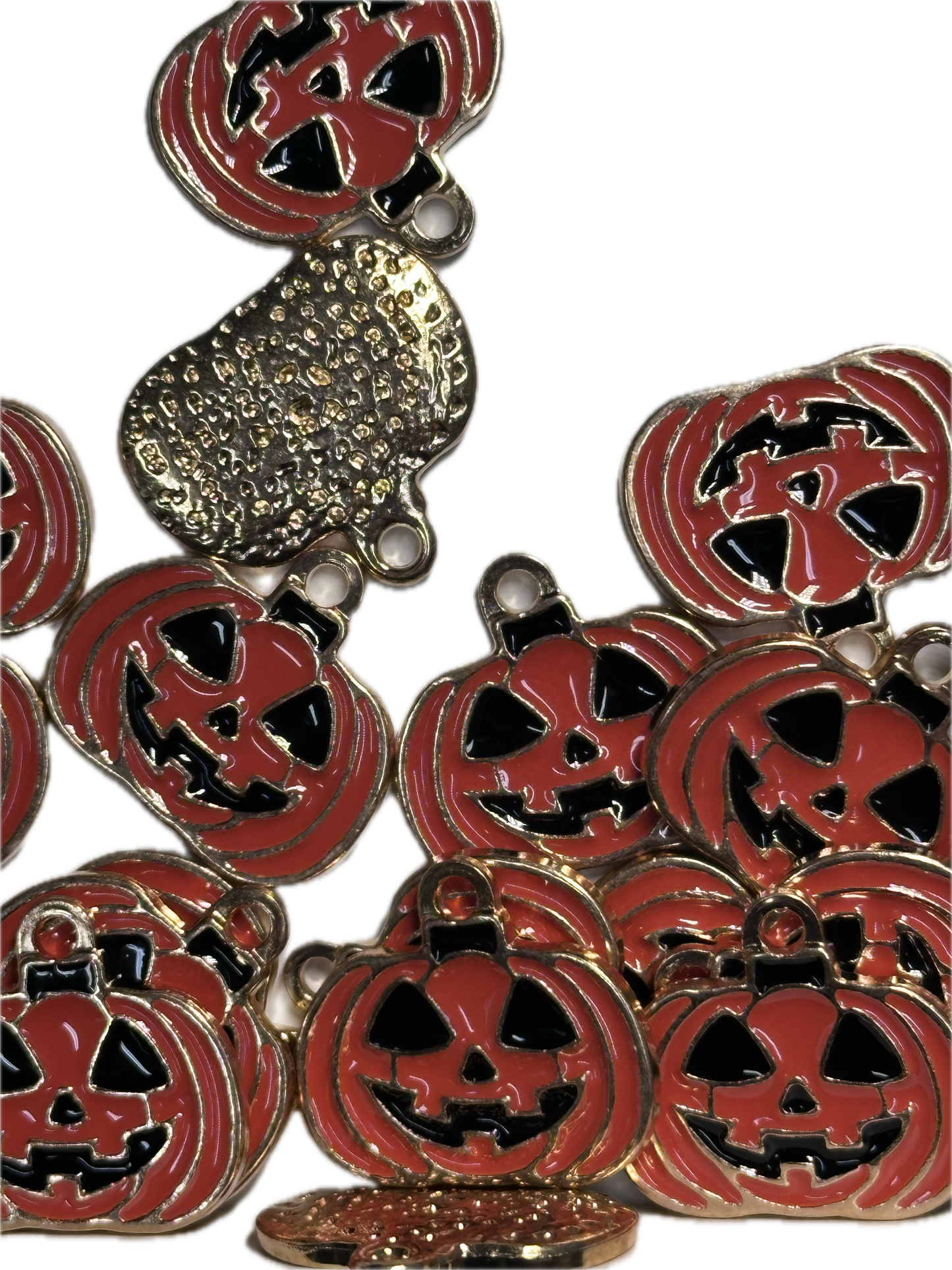 Halloween enamel metal charms/ DIY charm bracelet/ DIY necklace/ Jack o lantern/ Pumpkin