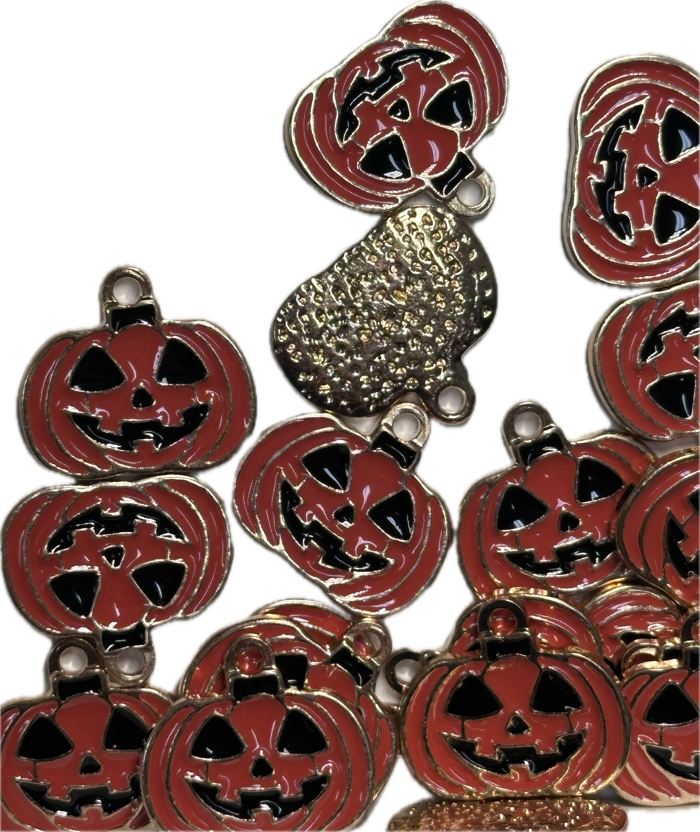 Halloween enamel metal charms/ DIY charm bracelet/ DIY necklace/ Jack o lantern/ Pumpkin