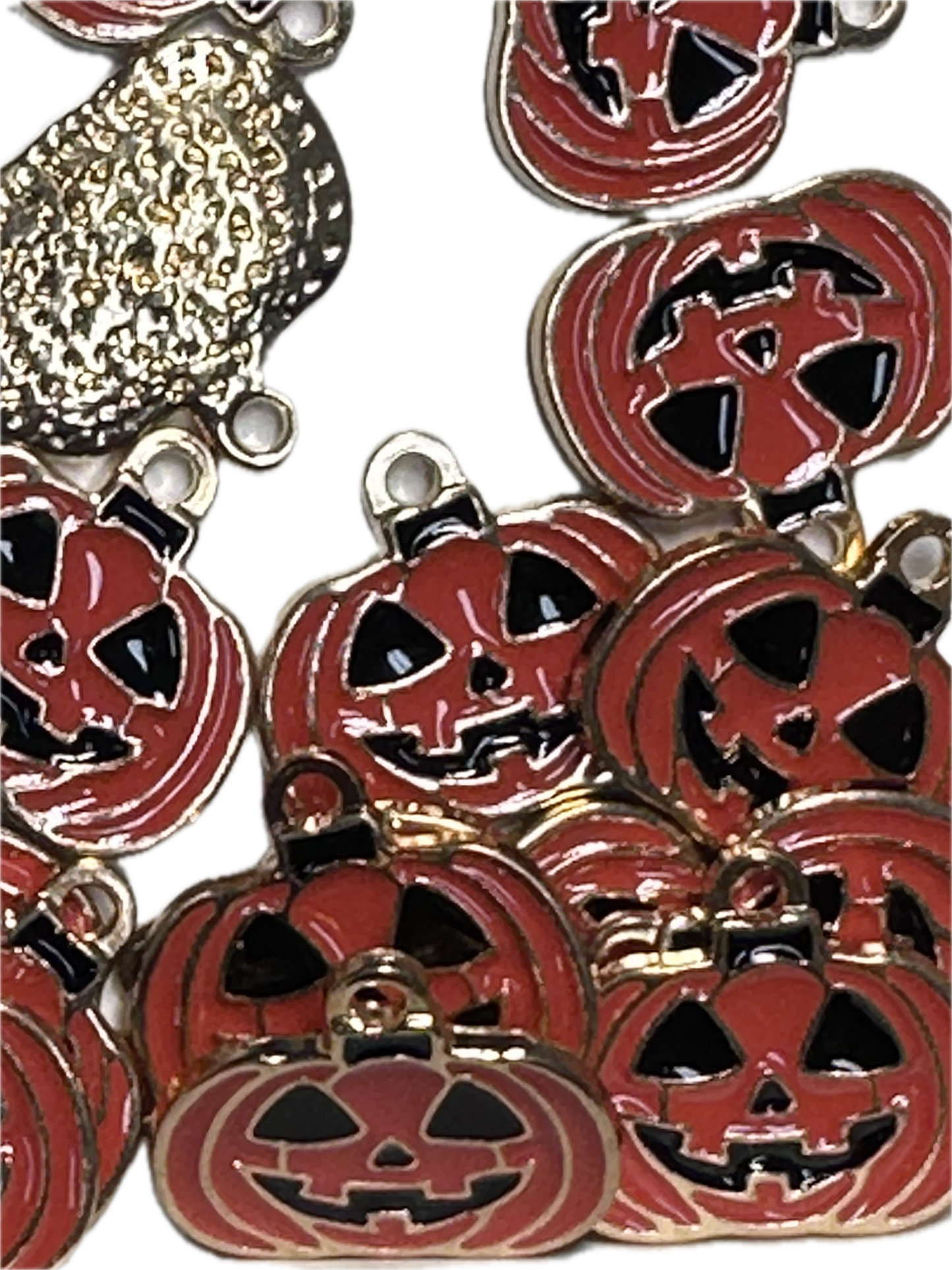 Halloween enamel metal charms/ DIY charm bracelet/ DIY necklace/ Jack o lantern/ Pumpkin