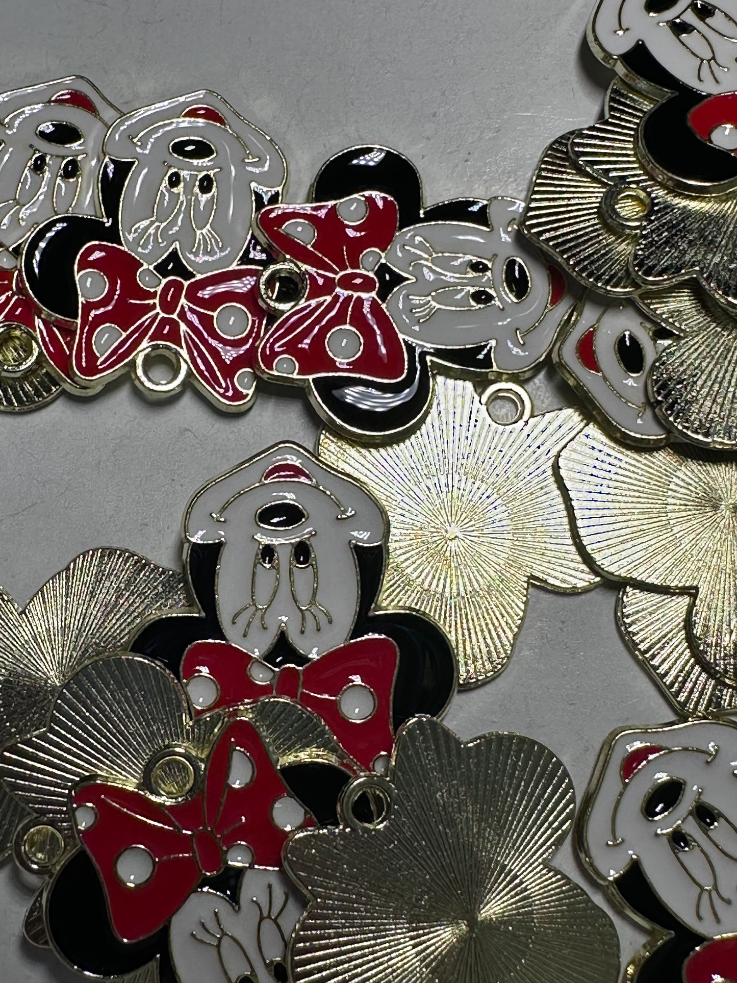 Favorite girl with red bow enamel metal charms/ DIY charm bracelet/ DIY necklace/