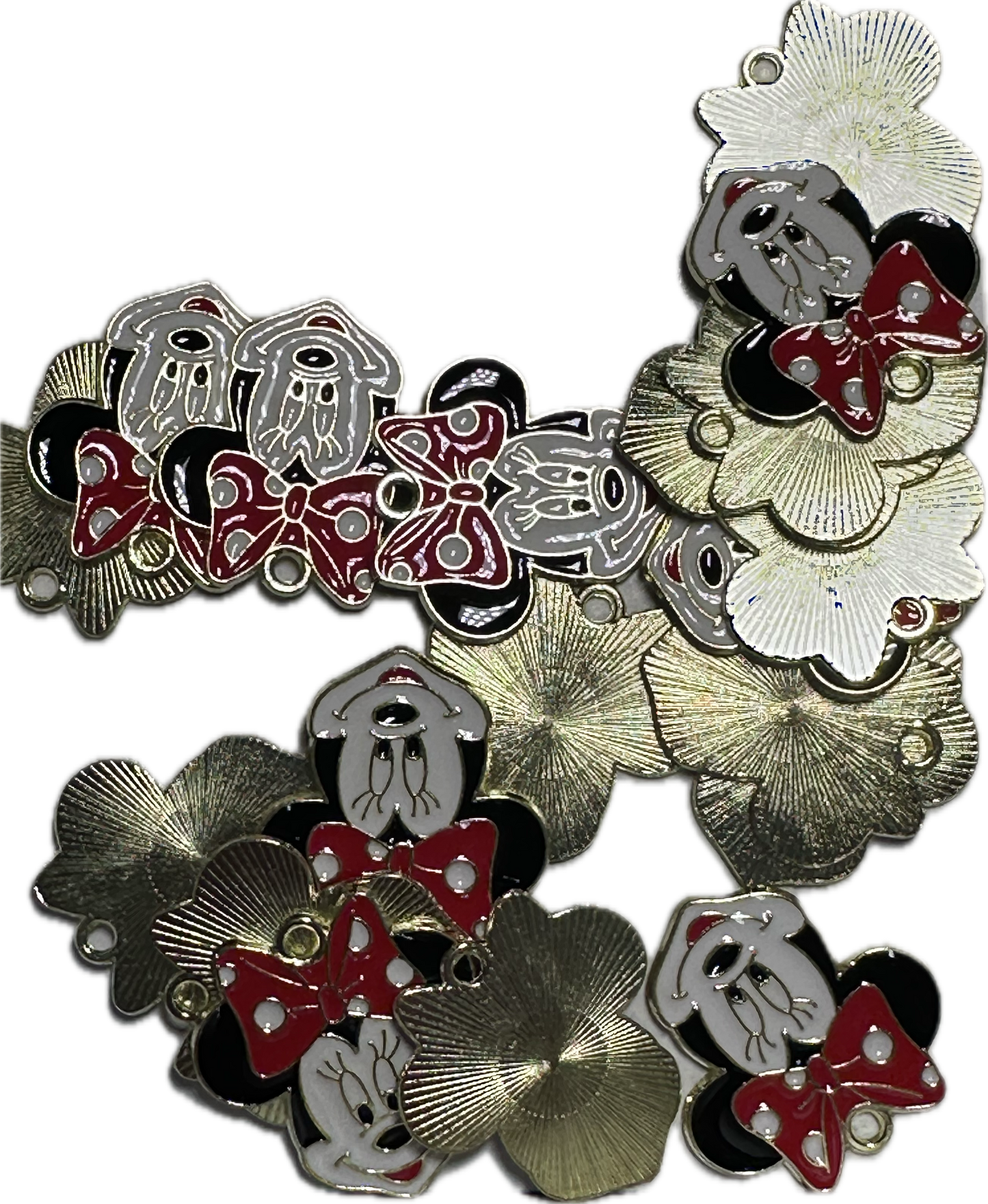 Favorite girl with red bow enamel metal charms/ DIY charm bracelet/ DIY necklace/