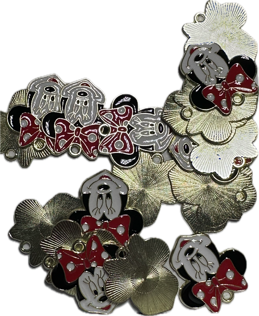 Favorite girl with red bow enamel metal charms/ DIY charm bracelet/ DIY necklace/