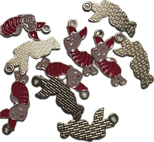 Pink Pig enamel metal charms/ DIY charm bracelet/ DIY necklace/