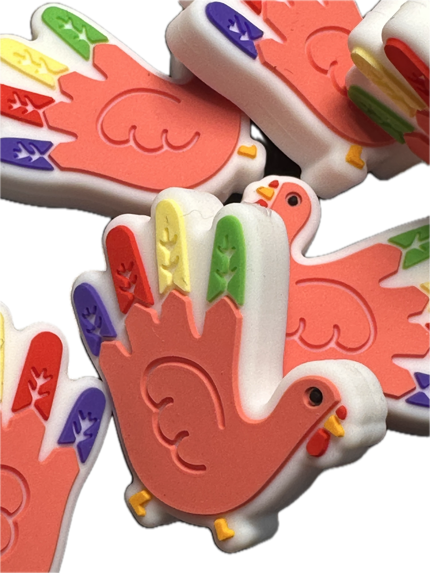 Preschool Thanksgiving Turkey/ Focal Bead/ beadable pen/ Silicone  bead/ keychain bead/ Fall/ Holiday/ hand turkey/ #1