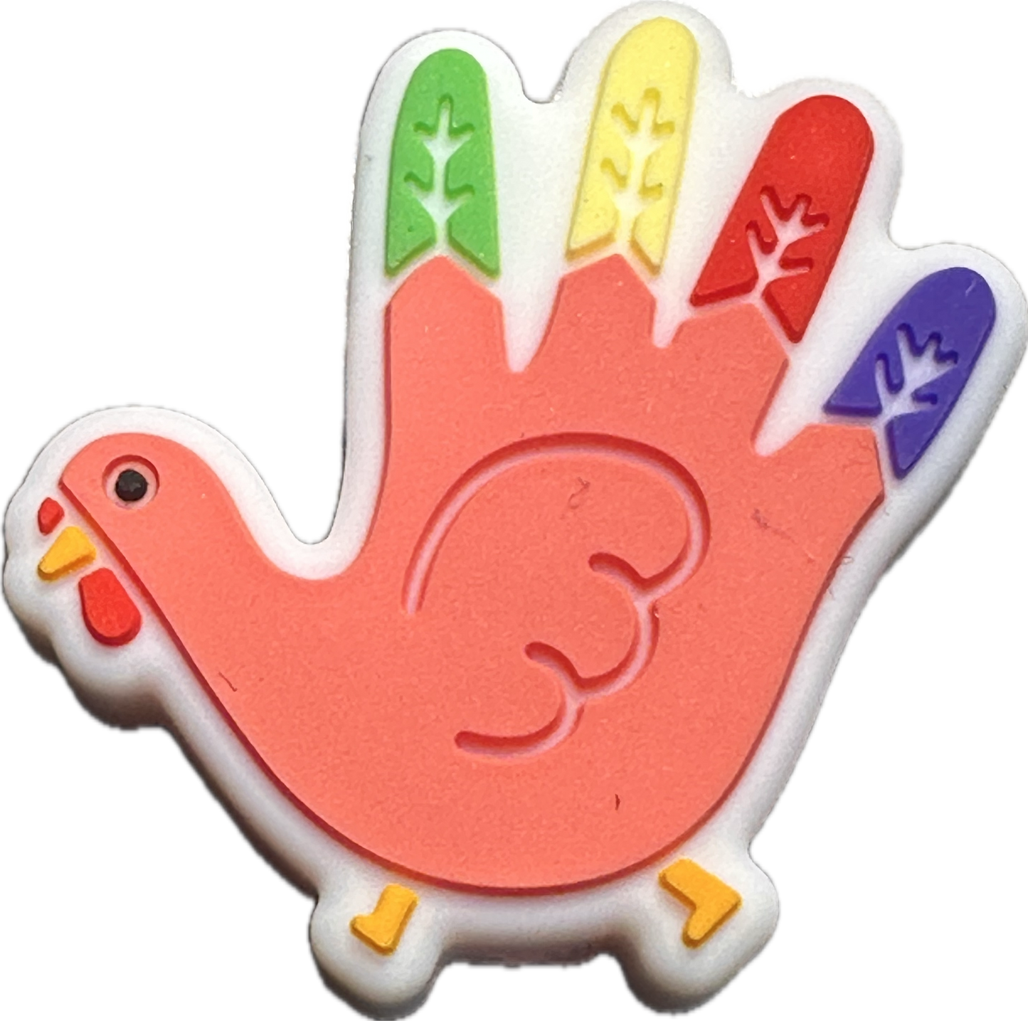 Preschool Thanksgiving Turkey/ Focal Bead/ beadable pen/ Silicone  bead/ keychain bead/ Fall/ Holiday/ hand turkey/ #1