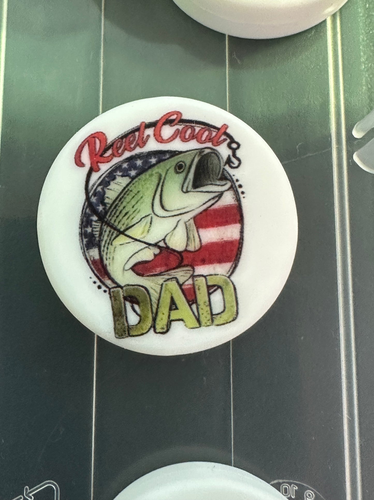 Reel cool dad/ Fishing Focal Bead/ beadable pen/ Silicone bead/ keychain bead/Fathers Day