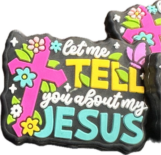 Let me tell you about my Jesus Focal Bead/ beadable pen/ Silicone bead/ keychain bead/DIY/cross/ colorful/
