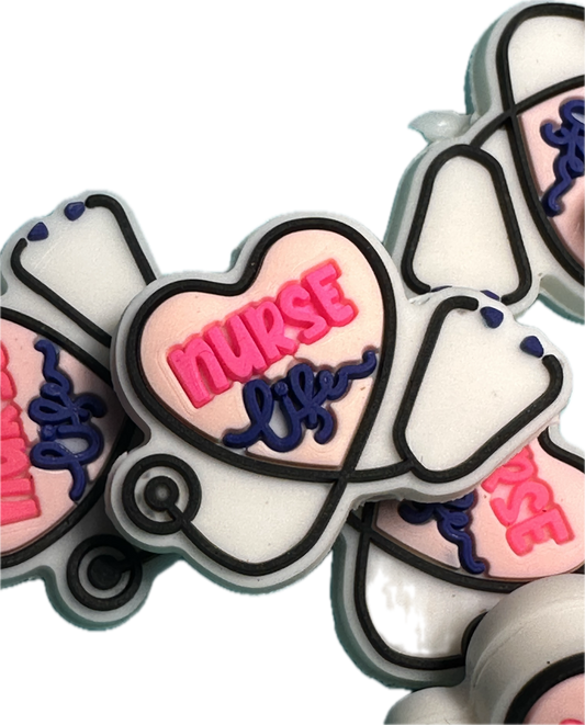 Nurse heart stethoscope silicone focal bead