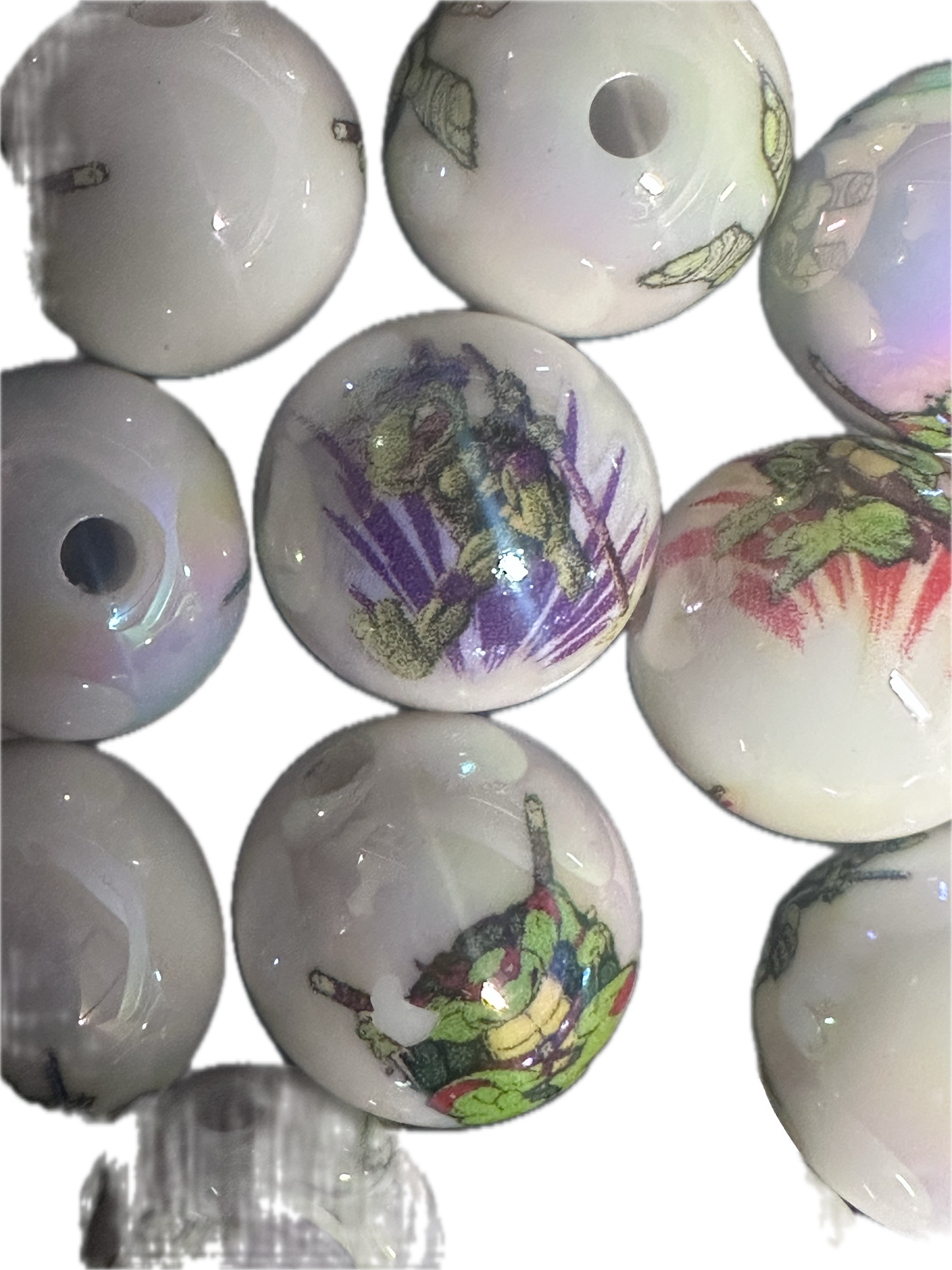 Movie beads/ Ten (10) included/16mm Bead/ beadable pen/ jewelry/ keychain/