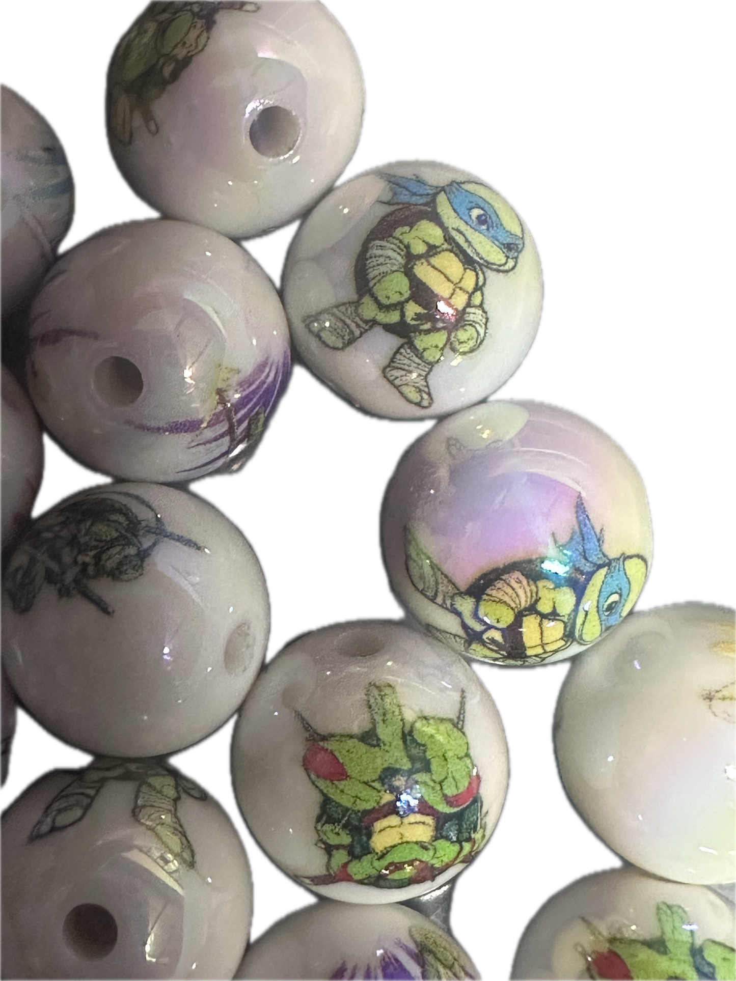 Movie beads/ Ten (10) included/16mm Bead/ beadable pen/ jewelry/ keychain/