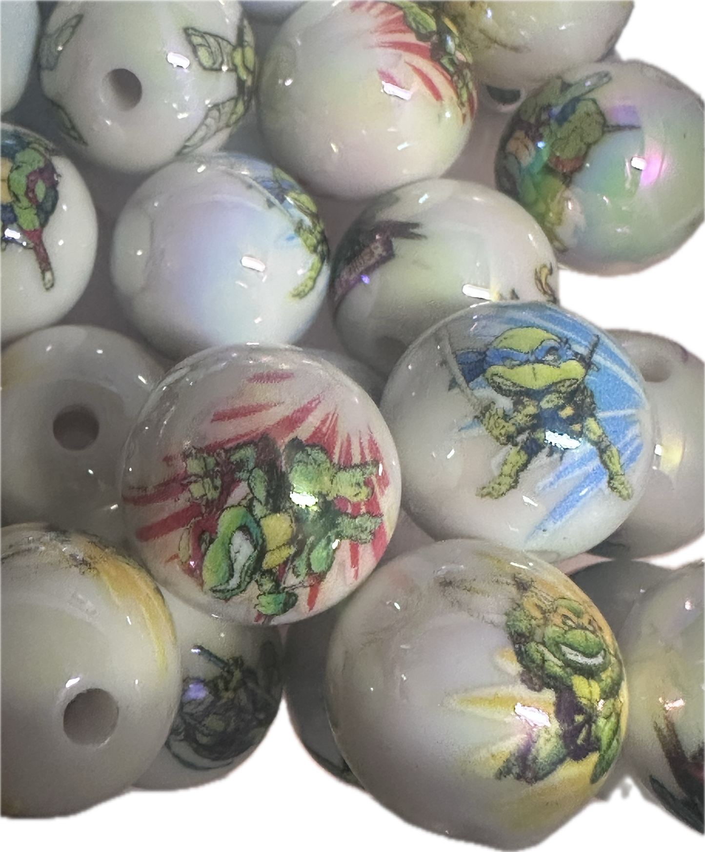 Movie beads/ Ten (10) included/16mm Bead/ beadable pen/ jewelry/ keychain/