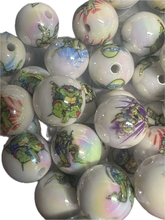 Movie beads/ Ten (10) included/16mm Bead/ beadable pen/ jewelry/ keychain/