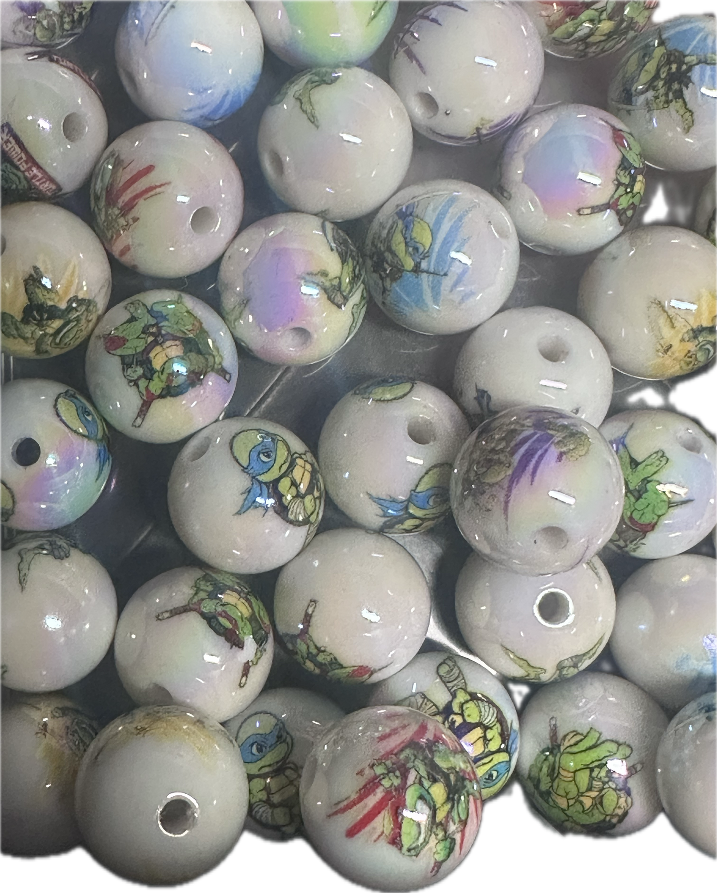 Movie beads/ Ten (10) included/16mm Bead/ beadable pen/ jewelry/ keychain/