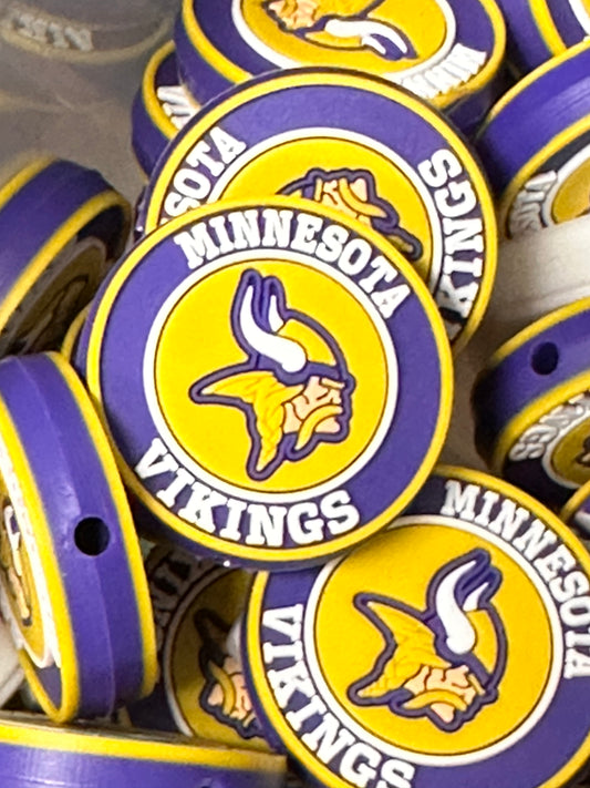 Minnesota Vikings focal bead / football / round